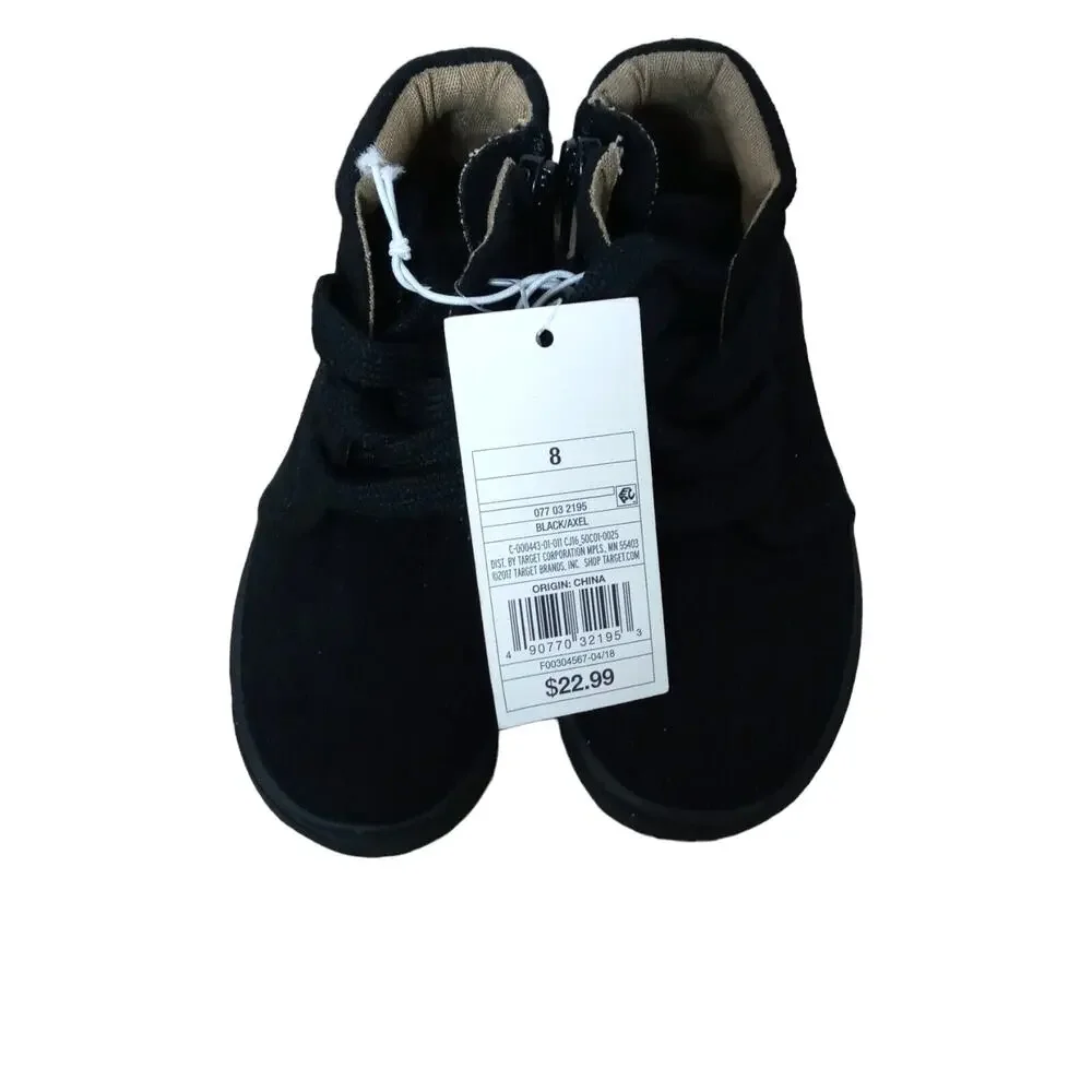 Cat Jack Toddler Boys Size 8 Black Mid Top Sneakers Boots Dress Casual Shoes